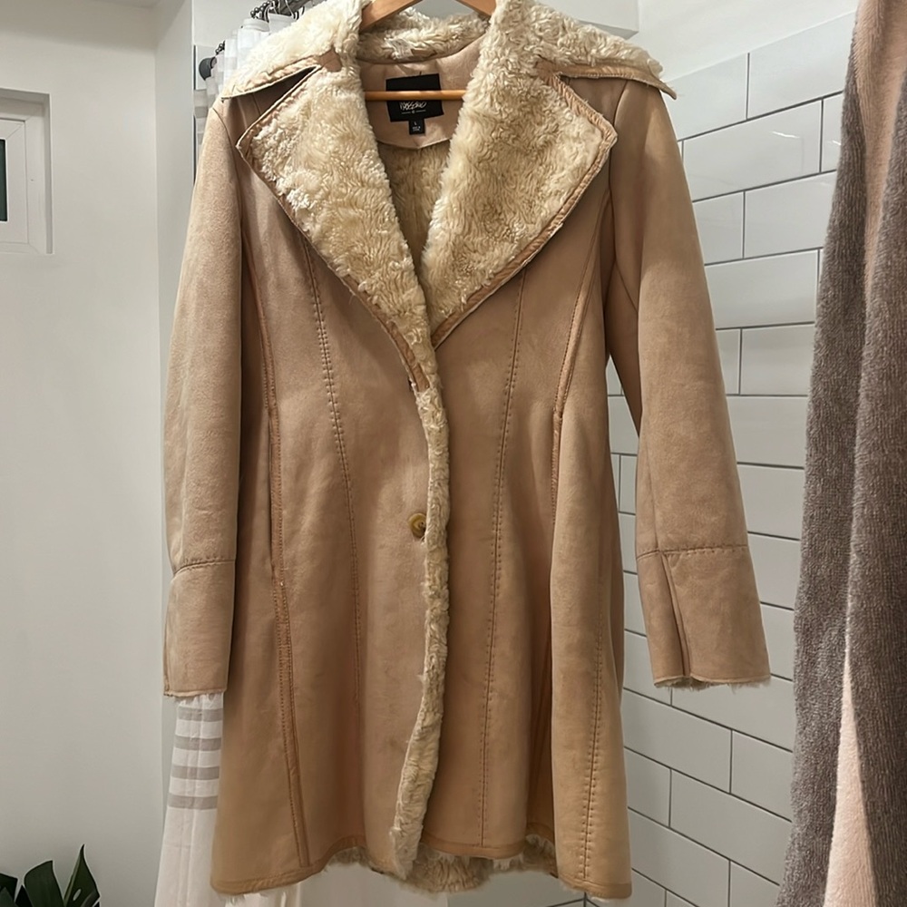 Mossimo Supply Co. Tan Shearling Penny Lane Coat